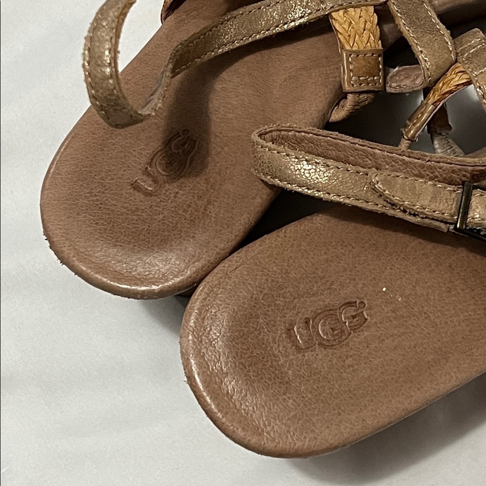 Ugg Lita Weave/Metallic Strappy Wedge Sandals - Picture 7 of 9